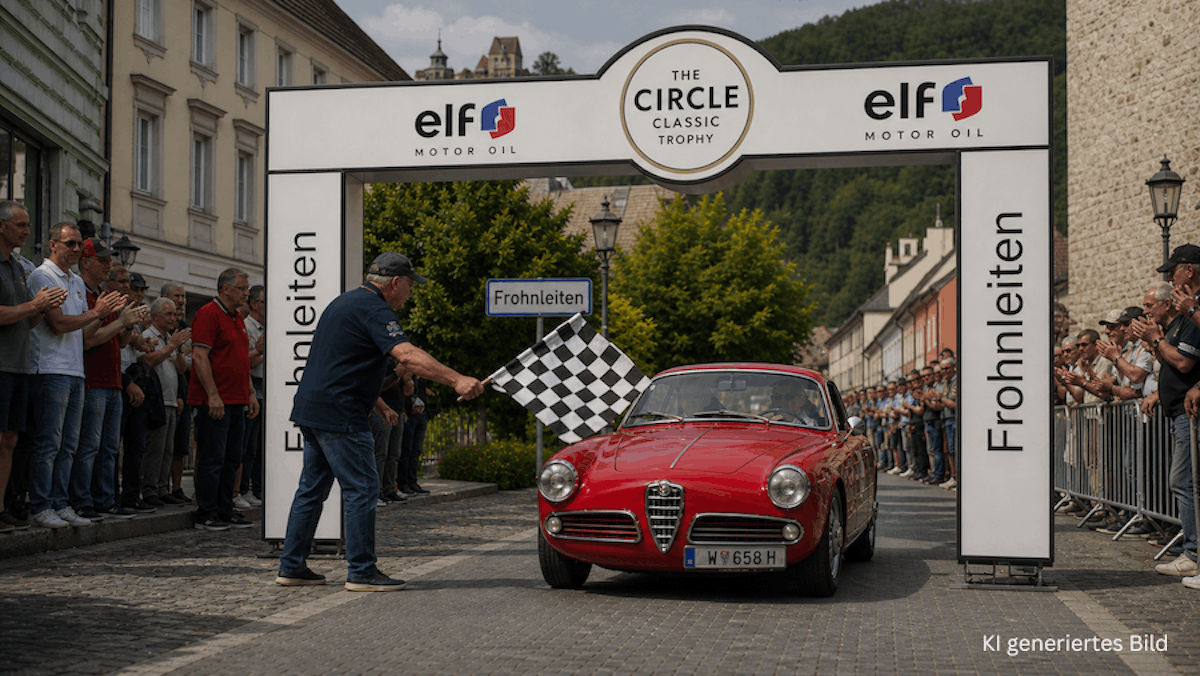 Frohnleiten als Start und Endpunkt der Rallye (1) (2) Frohnleiten Oldtimer-Rallye