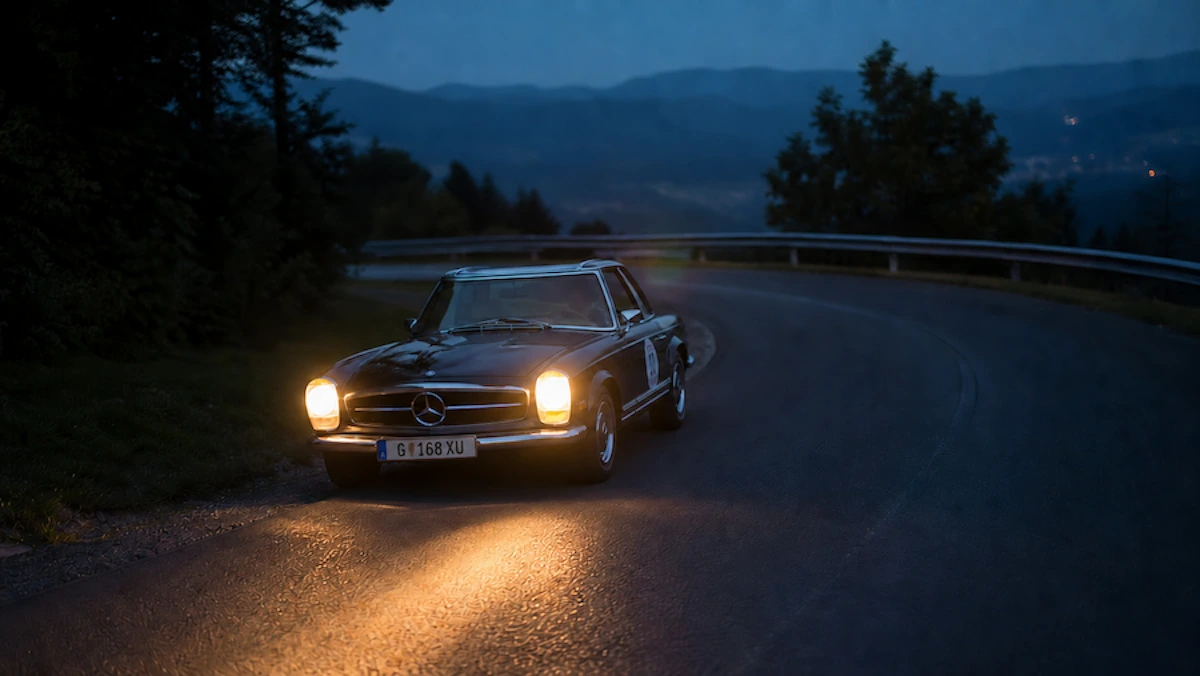 2_Rechberg bei Nacht_Oldtimer-Rallye Nachtetappe bei einer Oldtimer-Rallye
