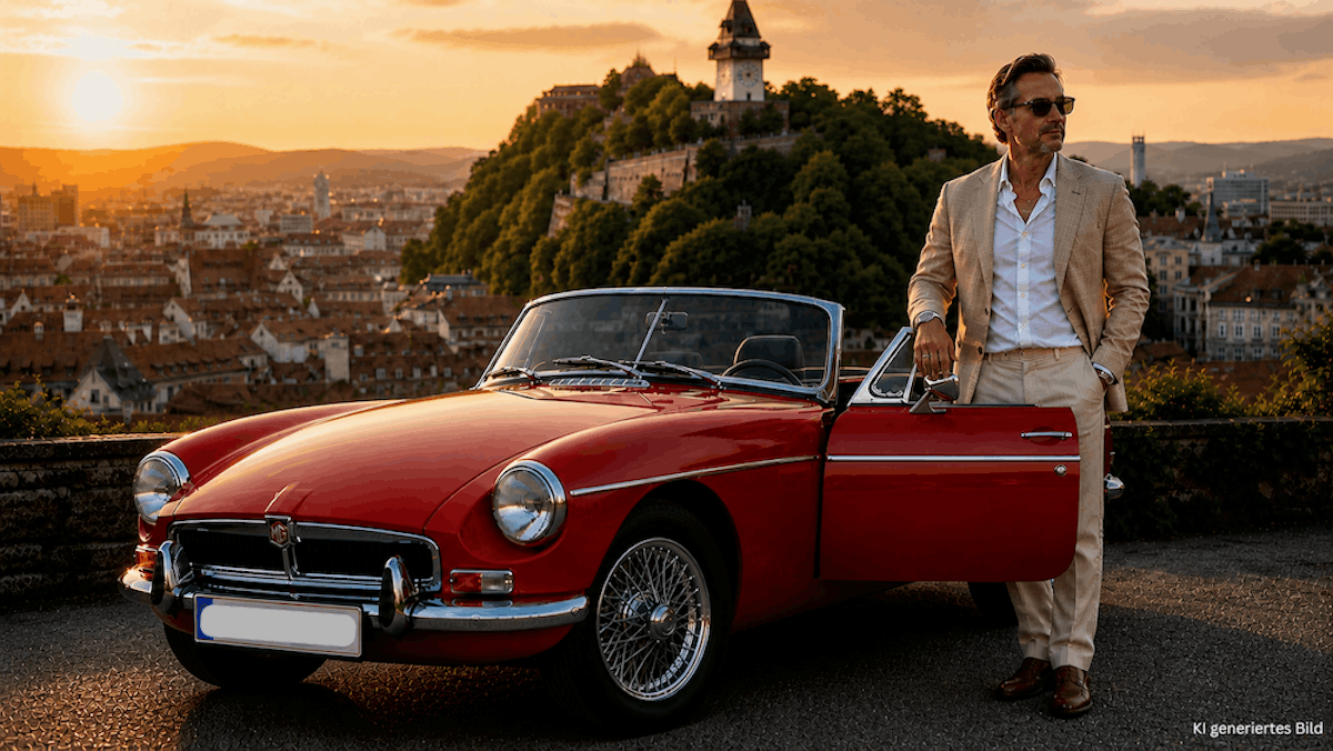 Oldtimer-Lifestyle_KI generiertes Bild Oldtimer Rallye
